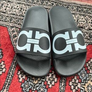 Salvatore Ferragamo Black Slides